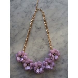 Bauble Bar Pastel Purple Floral Statement Necklace